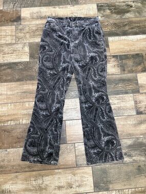 Jones New York Gray Paisley Velvet Flare Jeans